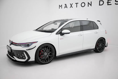 Seitenschweller Ansatz (Paar) V.1 passend für VW Golf GTI / GTE / GTI Clubsport / GTD / R-Line Mk8 schwarz Hochglanz