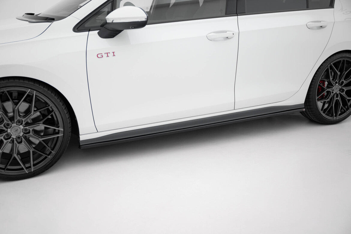 Seitenschweller Ansatz (Paar) V.1 passend für VW Golf GTI / GTE / GTI Clubsport / GTD / R-Line Mk8 schwarz Hochglanz