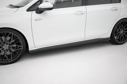 Seitenschweller Ansatz (Paar) V.1 passend für VW Golf GTI / GTE / GTI Clubsport / GTD / R-Line Mk8 schwarz Hochglanz