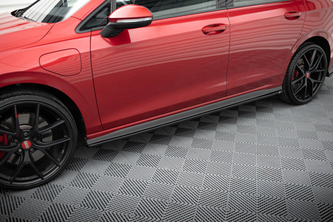 Seitenschweller Ansatz (Paar) V.1 passend für VW Golf GTI / GTE / GTI Clubsport / GTD / R-Line Mk8 schwarz Hochglanz