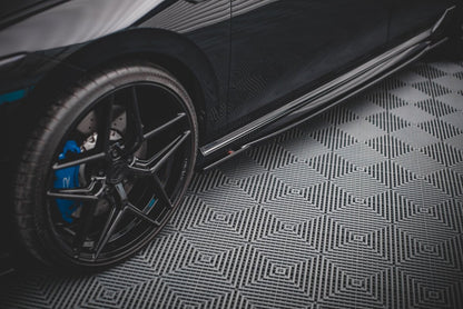 Seitenschweller Ansatz (Paar) V.1 passend für VW Golf R Hatchback Mk8 FL schwarz Hochglanz