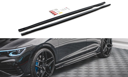 Seitenschweller Ansatz (Paar) V.1 passend für VW Golf R Hatchback Mk8 FL schwarz Hochglanz