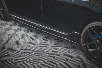 Seitenschweller Ansatz (Paar) V.1 passend für VW Golf R Hatchback Mk8 FL schwarz Hochglanz