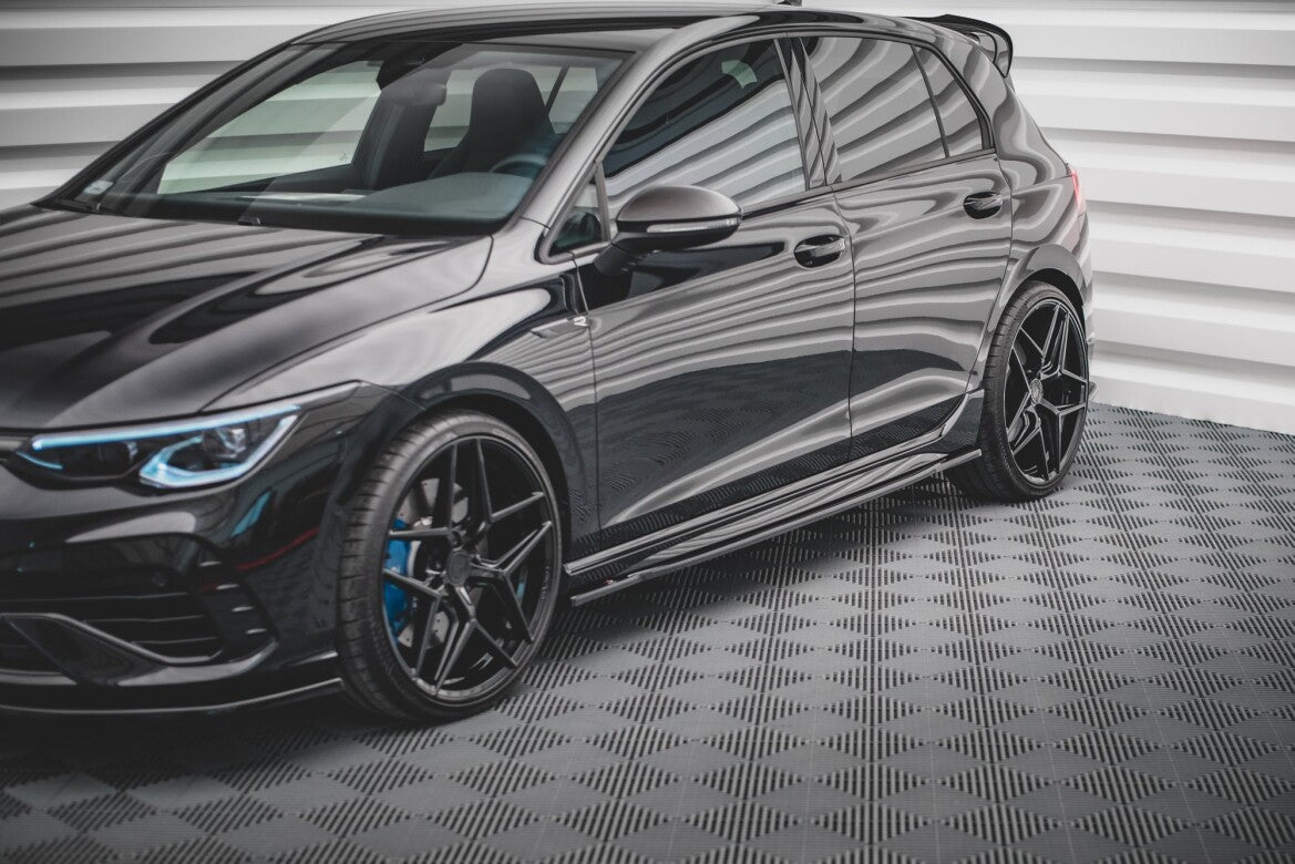 Seitenschweller Ansatz (Paar) V.1 passend für VW Golf R Hatchback Mk8 FL schwarz Hochglanz