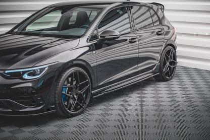 Seitenschweller Ansatz (Paar) V.1 passend für VW Golf R Hatchback Mk8 FL schwarz Hochglanz