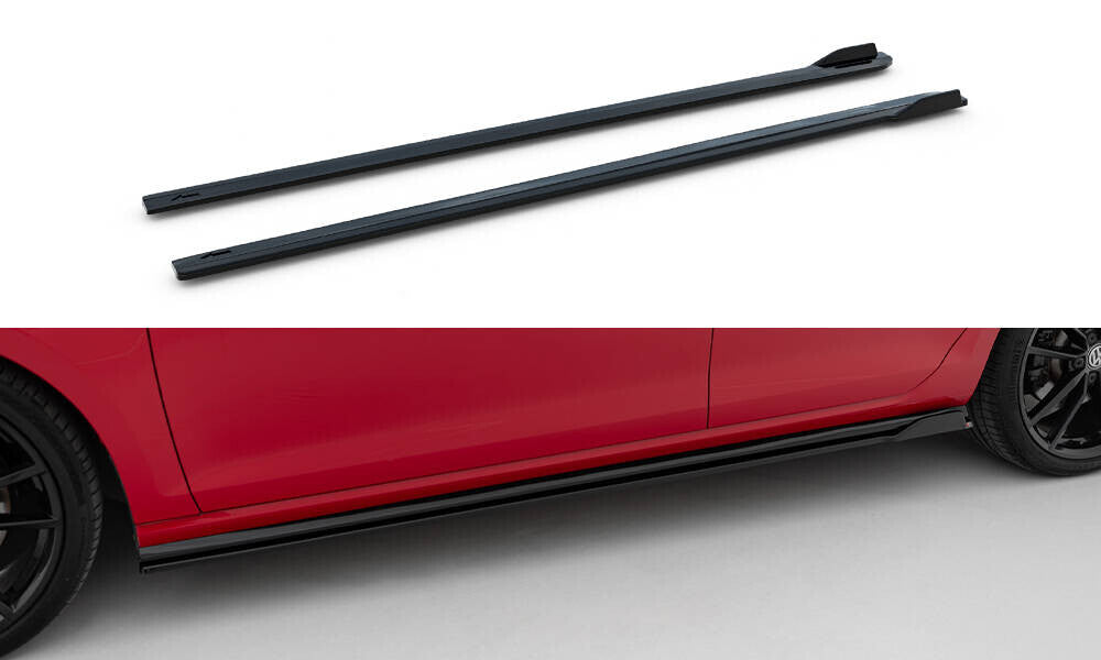 Seitenschweller Ansatz (Paar) V.1 passend für VW Golf R / R-Line Mk7 FL schwarz Hochglanz