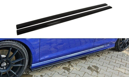Seitenschweller Ansatz (Paar) V.1 passend für VW Golf R / R-Line Mk7 schwarz Hochglanz