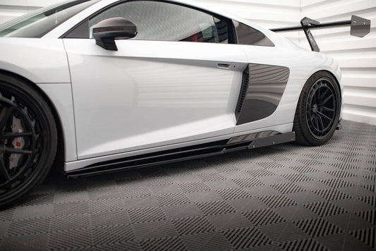 Seitenschweller Ansatz (Paar) V.2 + Flaps passend für Audi R8 Mk2 FL
