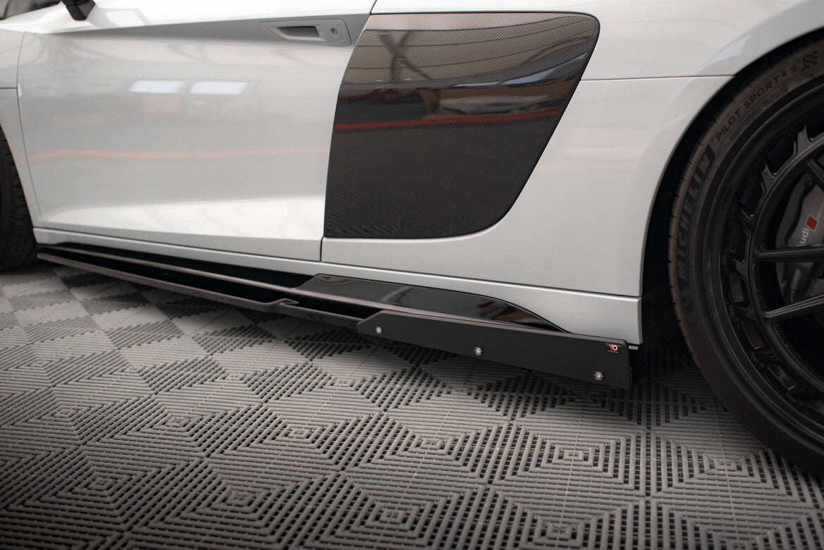 Seitenschweller Ansatz (Paar) V.2 + Flaps passend für Audi R8 Mk2 FL