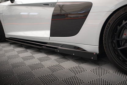 Seitenschweller Ansatz (Paar) V.2 + Flaps passend für Audi R8 Mk2 FL