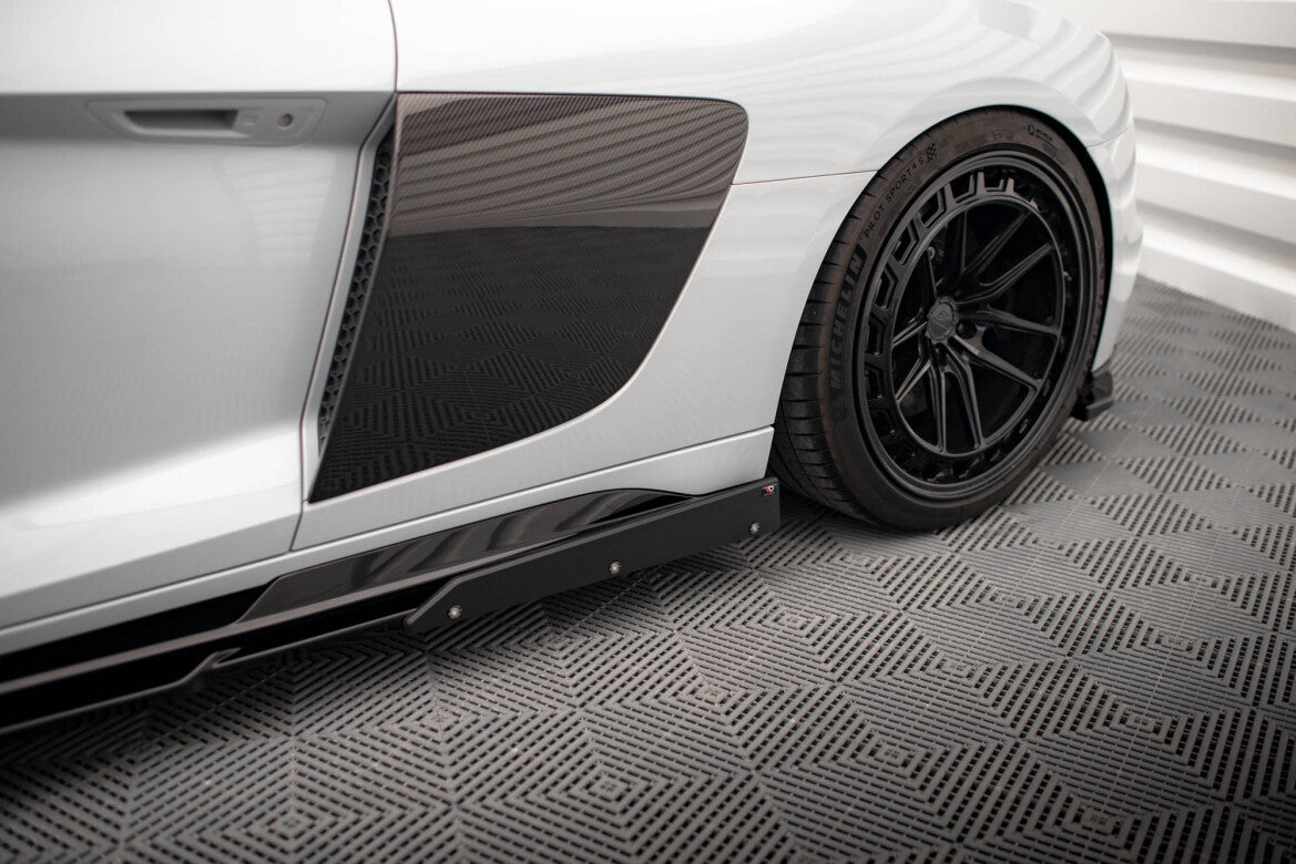 Seitenschweller Ansatz (Paar) V.2 + Flaps passend für Audi R8 Mk2 FL