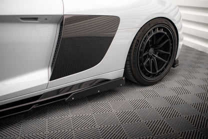 Seitenschweller Ansatz (Paar) V.2 + Flaps passend für Audi R8 Mk2 FL