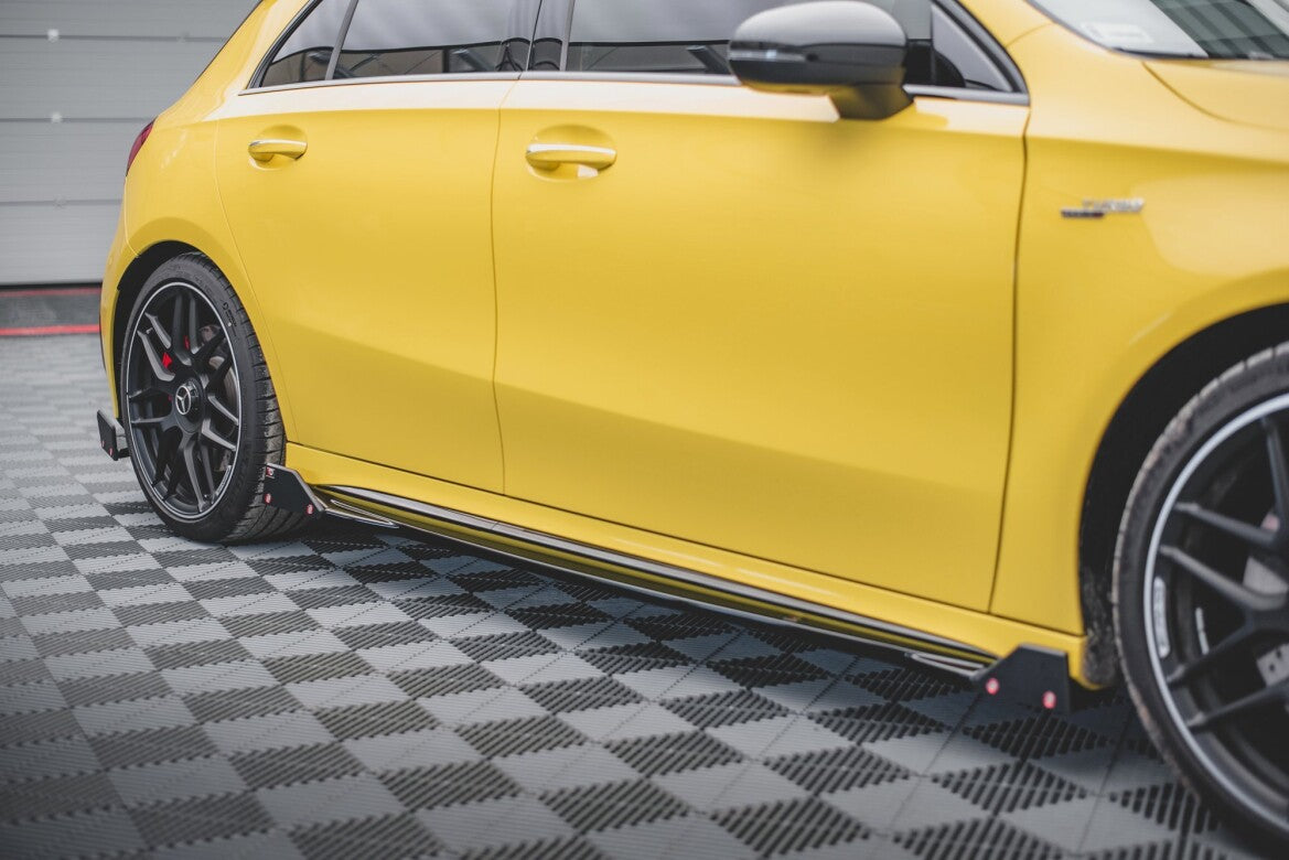 Seitenschweller Ansatz (Paar) V.2 + Flaps passend für Mercedes-AMG A45 S
