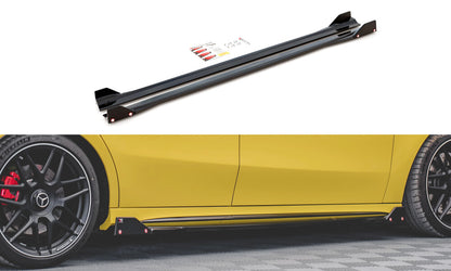 Seitenschweller Ansatz (Paar) V.2 + Flaps passend für Mercedes-AMG A45 S