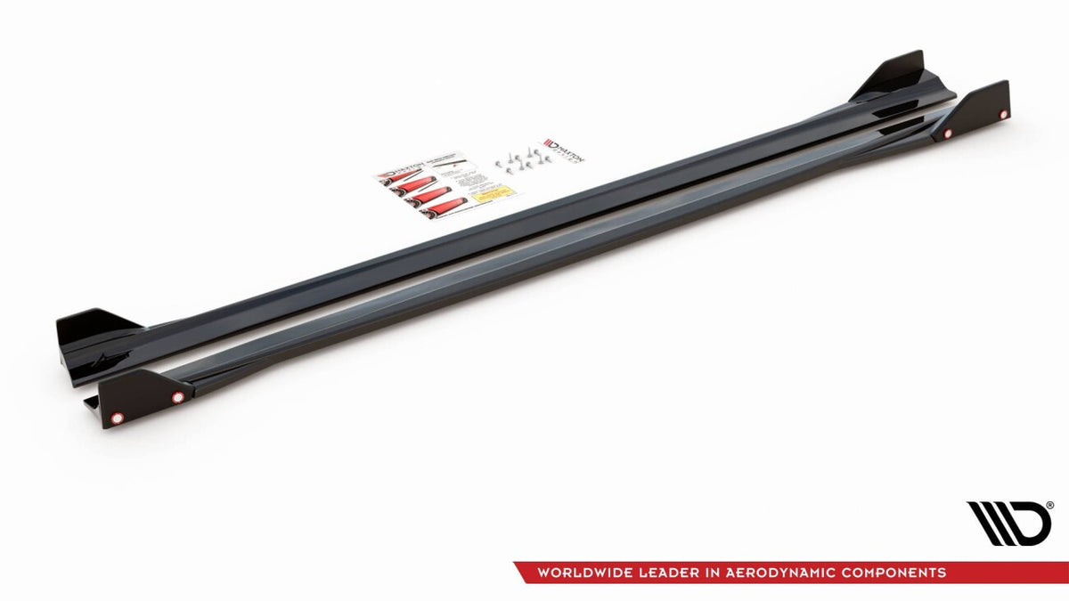 Seitenschweller Ansatz (Paar) V.2 + Flaps passend für Mercedes-AMG A45 S