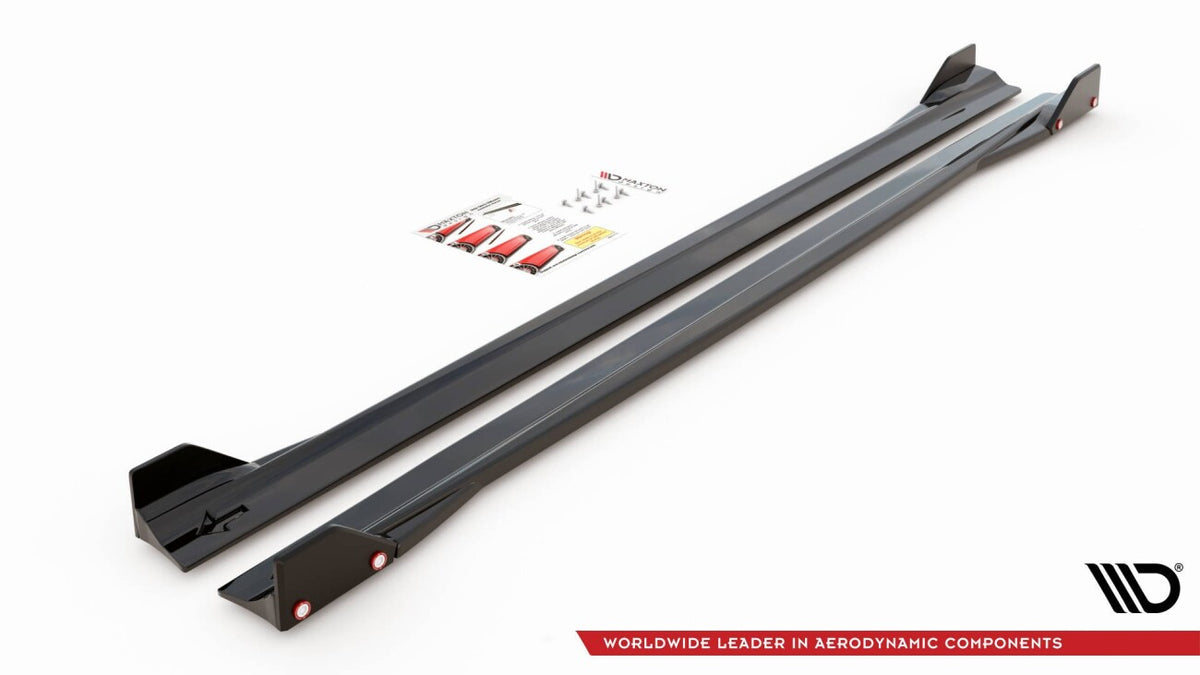 Seitenschweller Ansatz (Paar) V.2 + Flaps passend für Mercedes-AMG A45 S