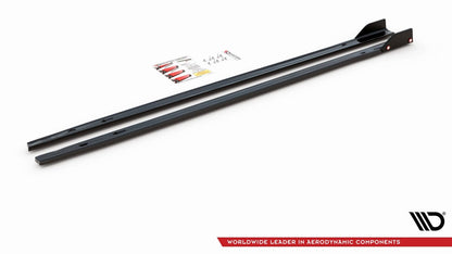 Seitenschweller Ansatz (Paar) V.2 + Flaps passend für VW Golf 8 GTI / GTI Clubsport schwarz MATT