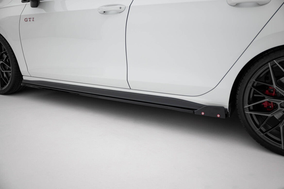 Seitenschweller Ansatz (Paar) V.2 + Flaps passend für VW Golf GTI / GTE / GTI Clubsport / GTD / R-Line Mk8