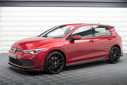 Seitenschweller Ansatz (Paar) V.2 + Flaps passend für VW Golf GTI / GTE / GTI Clubsport / GTD / R-Line Mk8