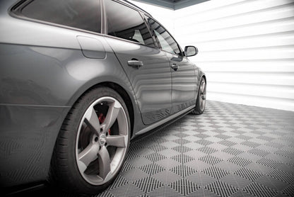 Seitenschweller Ansatz (Paar) V.2 passend für Audi A4 / A4 S-Line / S4 B8 schwarz Hochglanz