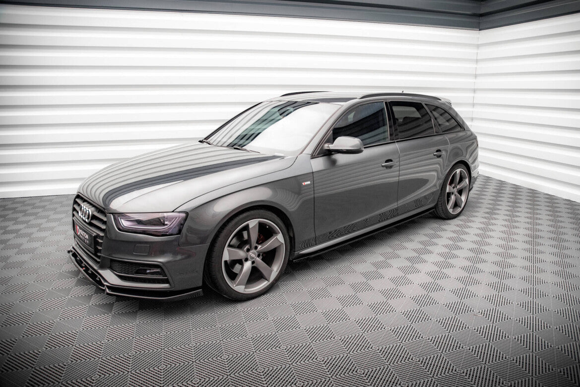 Seitenschweller Ansatz (Paar) V.2 passend für Audi A4 / A4 S-Line / S4 B8 schwarz Hochglanz