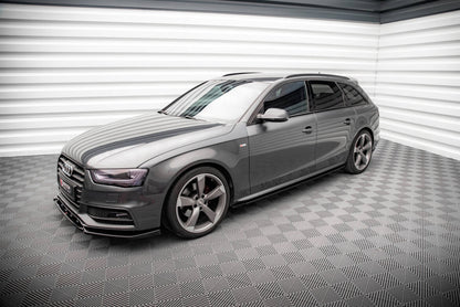Seitenschweller Ansatz (Paar) V.2 passend für Audi A4 / A4 S-Line / S4 B8 schwarz Hochglanz