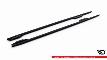 Seitenschweller Ansatz (Paar) V.2 passend für Audi A4 / A4 S-Line / S4 B8 schwarz Hochglanz