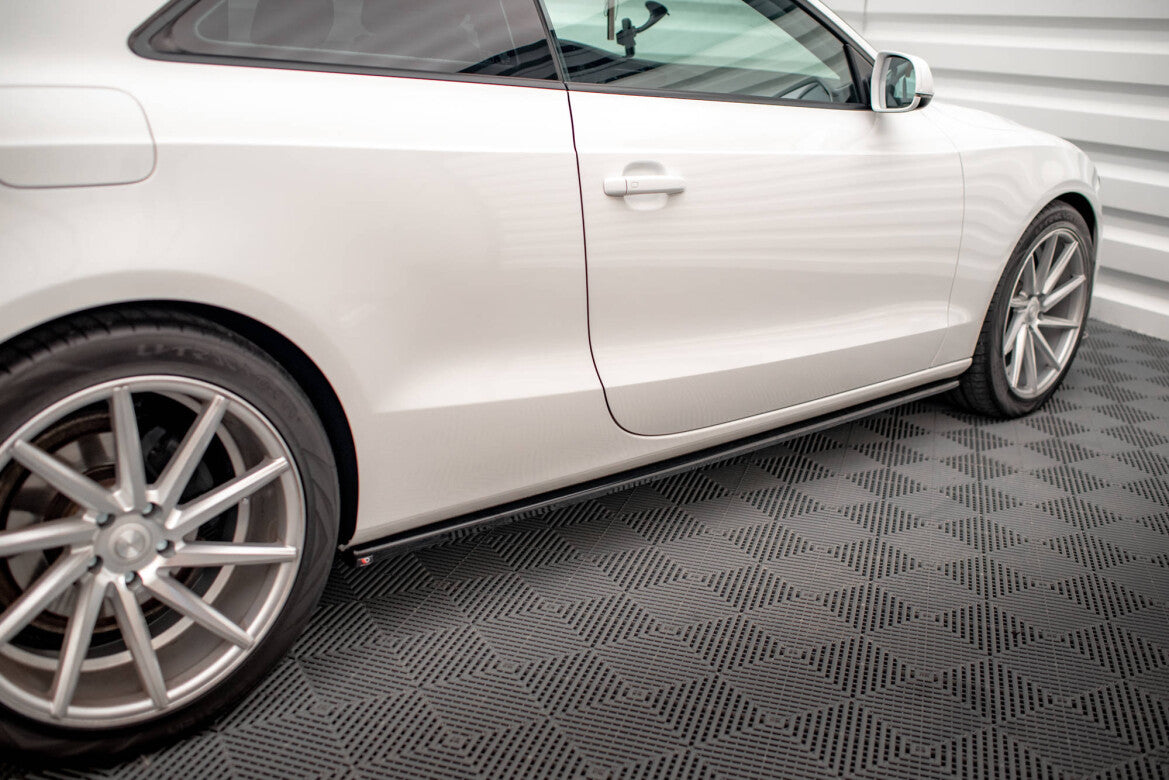 Seitenschweller Ansatz (Paar) V.2 passend für Audi A5 / A5 S-Line / S5 Coupe 8T schwarz Hochglanz