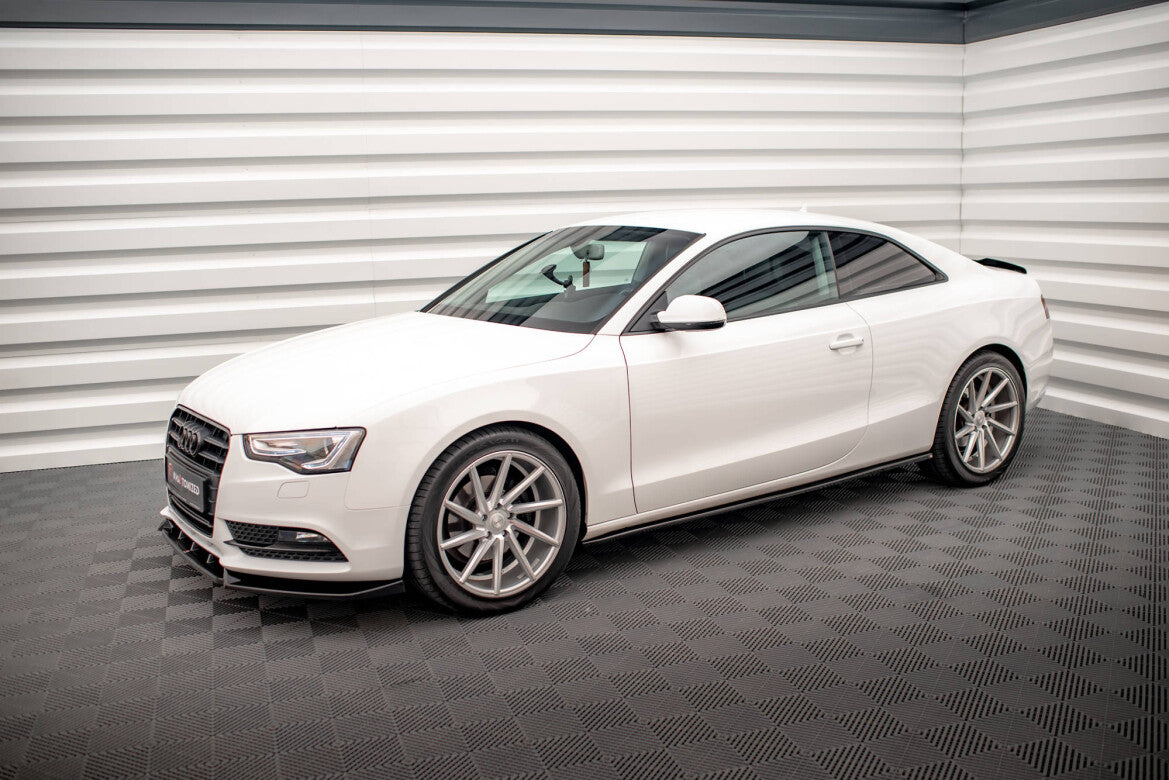Seitenschweller Ansatz (Paar) V.2 passend für Audi A5 / A5 S-Line / S5 Coupe 8T schwarz Hochglanz
