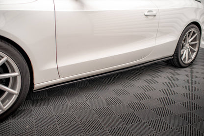 Seitenschweller Ansatz (Paar) V.2 passend für Audi A5 / A5 S-Line / S5 Coupe 8T schwarz Hochglanz