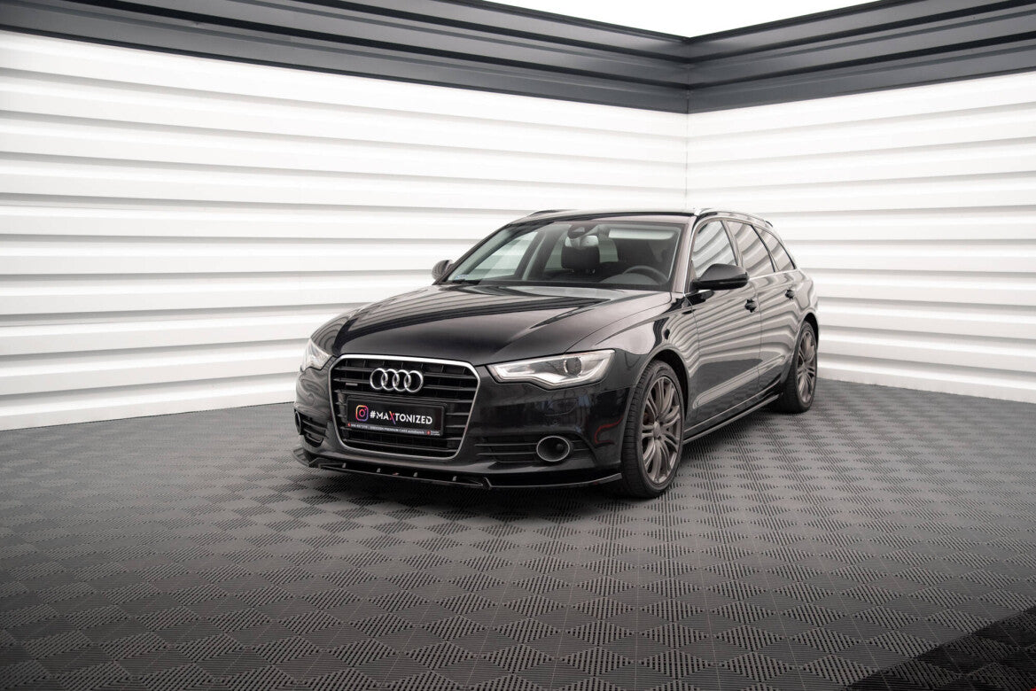 Seitenschweller Ansatz (Paar) V.2 passend für Audi A6 C7 schwarz Hochglanz