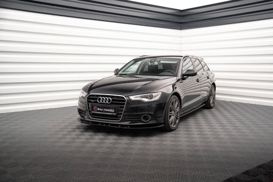 Seitenschweller Ansatz (Paar) V.2 passend für Audi A6 C7 schwarz Hochglanz
