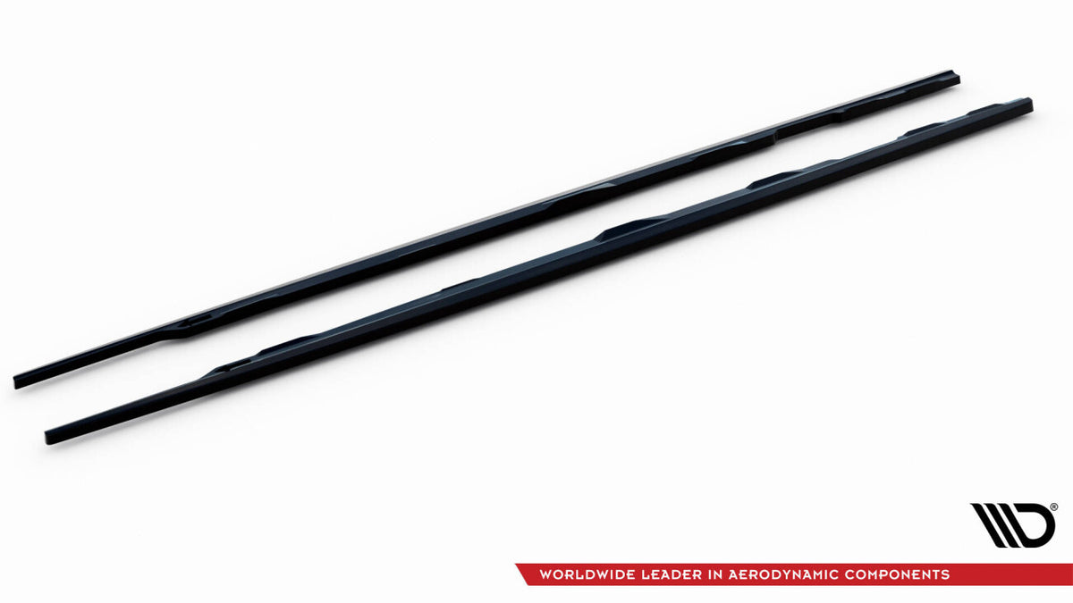 Seitenschweller Ansatz (Paar) V.2 passend für Audi A6 C7 schwarz Hochglanz