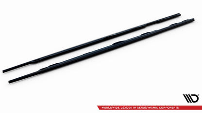 Seitenschweller Ansatz (Paar) V.2 passend für Audi A6 C7 schwarz Hochglanz