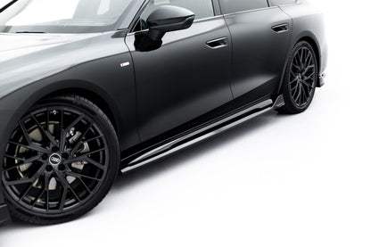 Seitenschweller Ansatz (Paar) V.2 passend für Audi A6 S-Line C9 schwarz Hochglanz