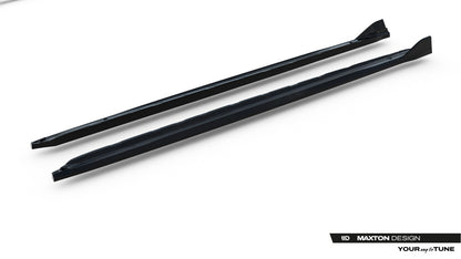 Seitenschweller Ansatz (Paar) V.2 passend für Audi A6 S-Line C9 schwarz Hochglanz