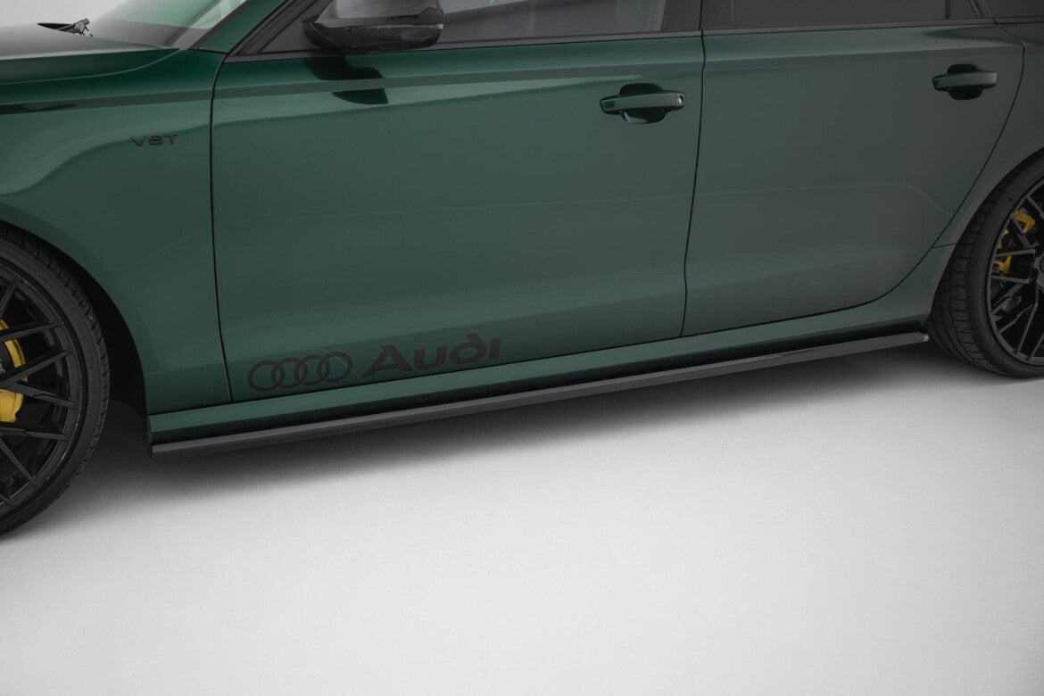 Seitenschweller Ansatz (Paar) V.2 passend für Audi A6 S-line / S6 C7 schwarz Hochglanz