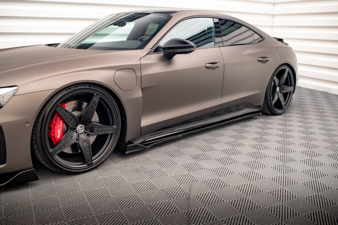 Seitenschweller Ansatz (Paar) V.2 passend für Audi e-Tron GT / RS GT Mk1 schwarz Hochglanz