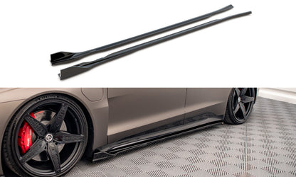Seitenschweller Ansatz (Paar) V.2 passend für Audi e-Tron GT / RS GT Mk1 schwarz Hochglanz