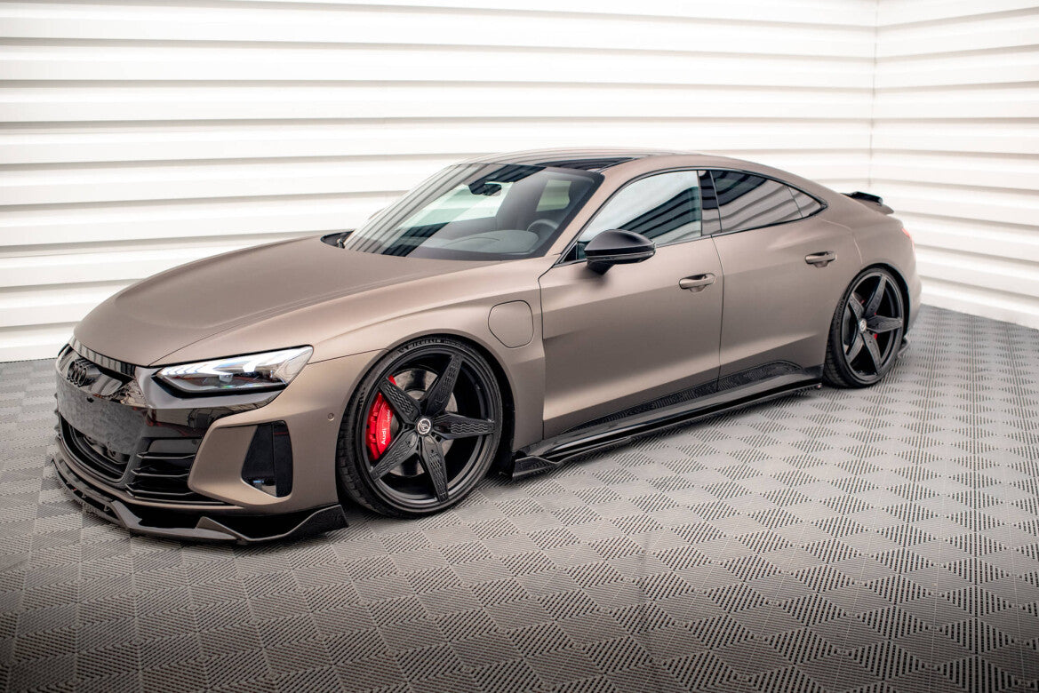 Seitenschweller Ansatz (Paar) V.2 passend für Audi e-Tron GT / RS GT Mk1 schwarz Hochglanz
