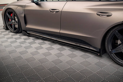 Seitenschweller Ansatz (Paar) V.2 passend für Audi e-Tron GT / RS GT Mk1 schwarz Hochglanz