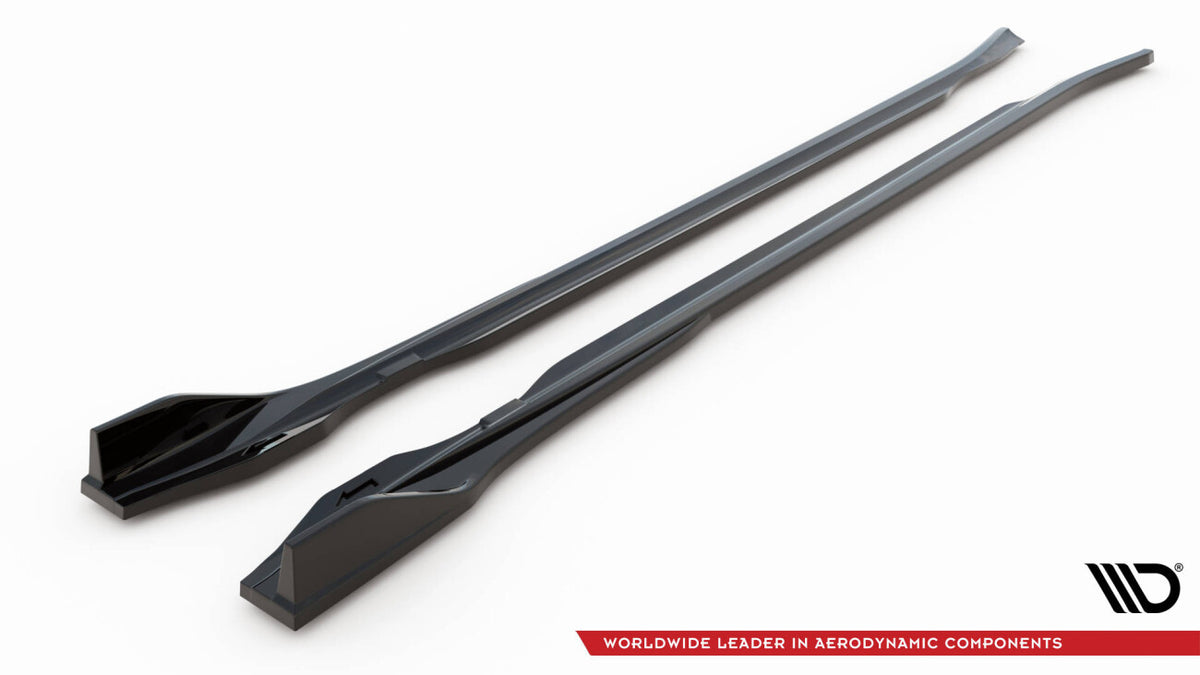 Seitenschweller Ansatz (Paar) V.2 passend für Audi e-Tron GT / RS GT Mk1 schwarz Hochglanz
