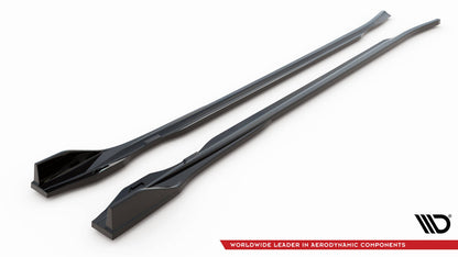 Seitenschweller Ansatz (Paar) V.2 passend für Audi e-Tron GT / RS GT Mk1 schwarz Hochglanz