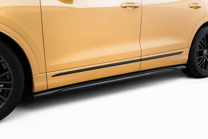 Seitenschweller Ansatz (Paar) V.2 passend für Audi Q8 Mk1 FL schwarz Hochglanz