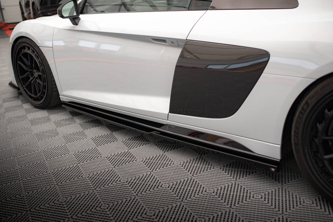 Seitenschweller Ansatz (Paar) V.2 passend für Audi R8 Mk2 FL schwarz Hochglanz