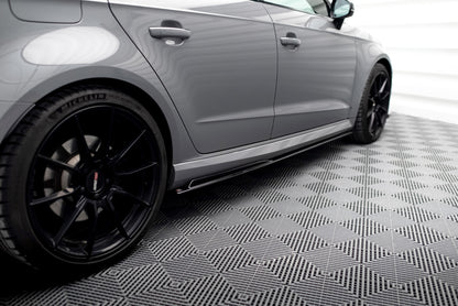 Seitenschweller Ansatz (Paar) V.2 passend für Audi RS3 8V Sportback FL schwarz Hochglanz