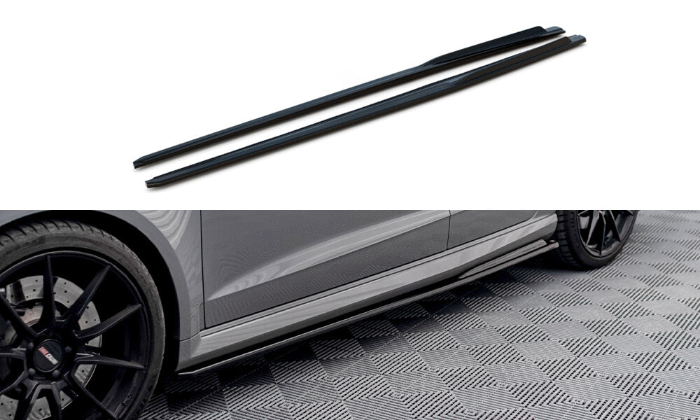 Seitenschweller Ansatz (Paar) V.2 passend für Audi RS3 8V Sportback FL schwarz Hochglanz