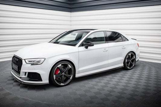 Seitenschweller Ansatz (Paar) V.2 passend für Audi RS3 Limousine 8V FL schwarz Hochglanz