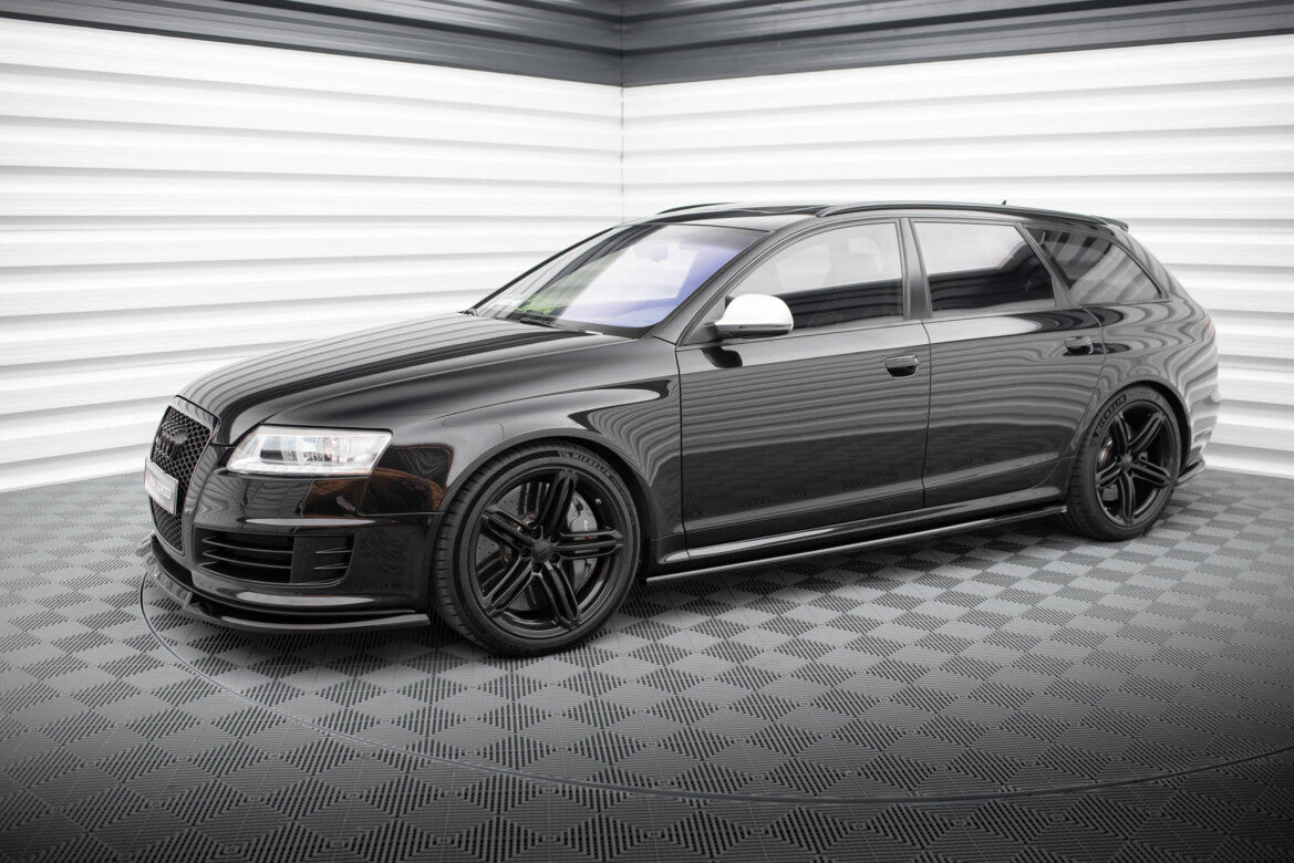 Seitenschweller Ansatz (Paar) V.2 passend für Audi RS6 Avant C6 schwarz Hochglanz