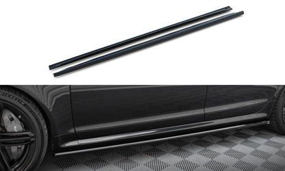 Seitenschweller Ansatz (Paar) V.2 passend für Audi RS6 Avant C6 schwarz Hochglanz